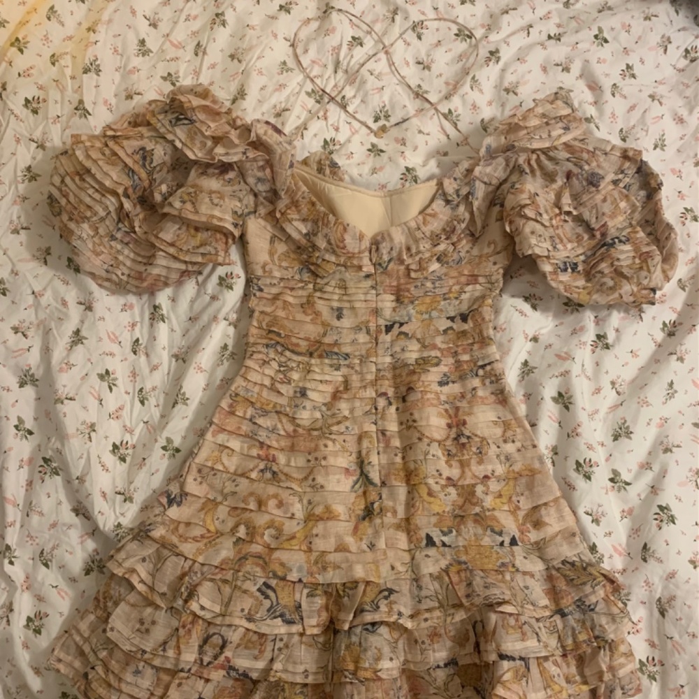 zimmermann painted hearts folds mini dress - Picture 2 of 6